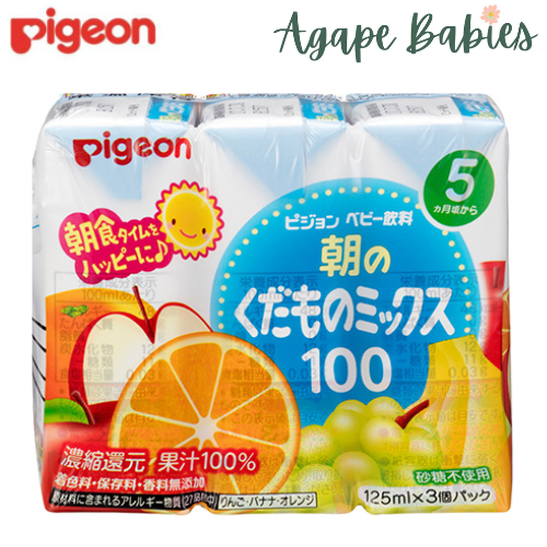 Pigeon Baby Juice Mixed Fruit 100% 125ML X 3 (JP) Exp: 05/25