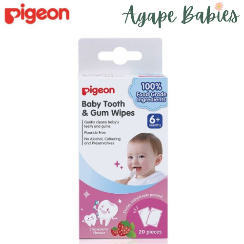 Pigeon Baby Tooth & Gum Wipes Strawberry 20s Exp: