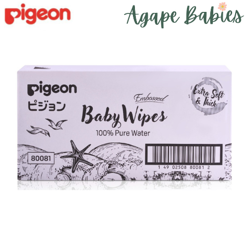 Pigeon Embossed Baby Wipes 100% Pure Water 70S - 2 Sizes