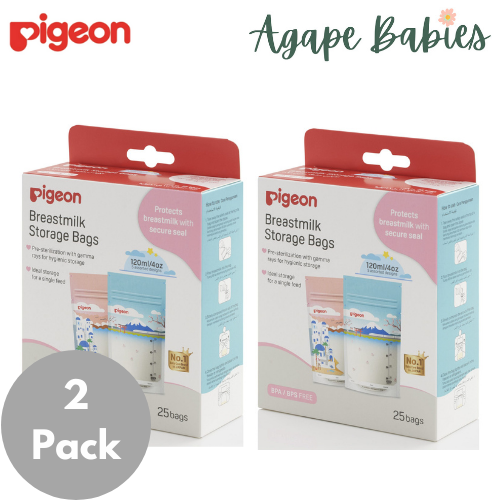 [2-Pack] Pigeon Breast milk Storage Bags 180ml Animals