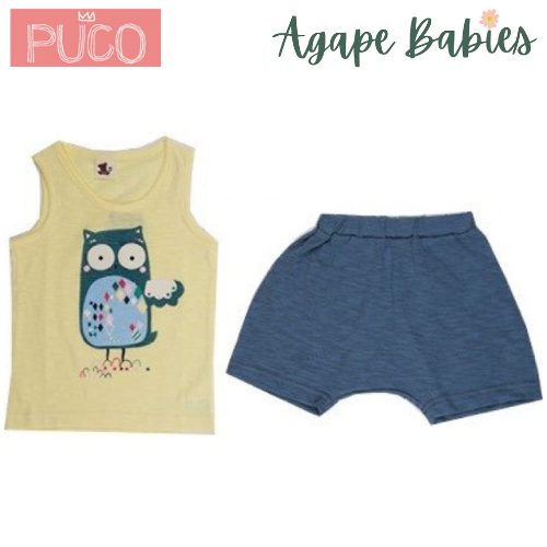 Puco Premium Sleeveless Set Yellow Owl - 4 Sizes!