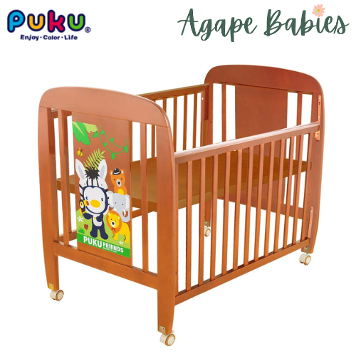 Puku  Baby Wooden Crib ( Brown)