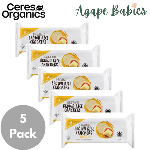 [5 Pack] Ceres Organics Brown Rice Crackers Cheese - 115g