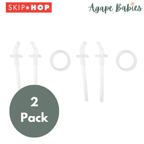 Skip Hop Spark Style Stainless Steel Straw Bottle Extra Straws - (2pcs/Pack)