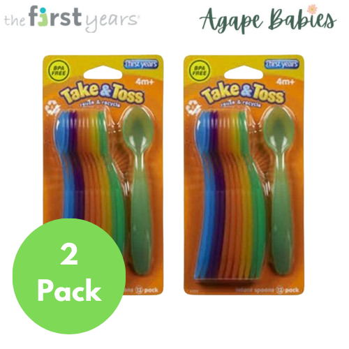 [2 Pack] THE FIRST YEARS Take & Toss Infant Spoons (12pk)