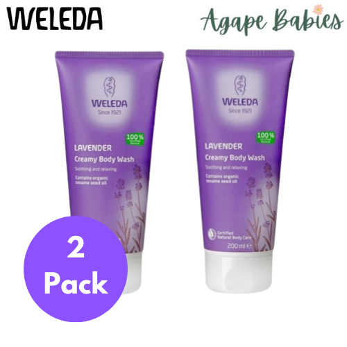 [2 Pack] Weleda Lavender Creamy Body Wash, 200ml Exp: