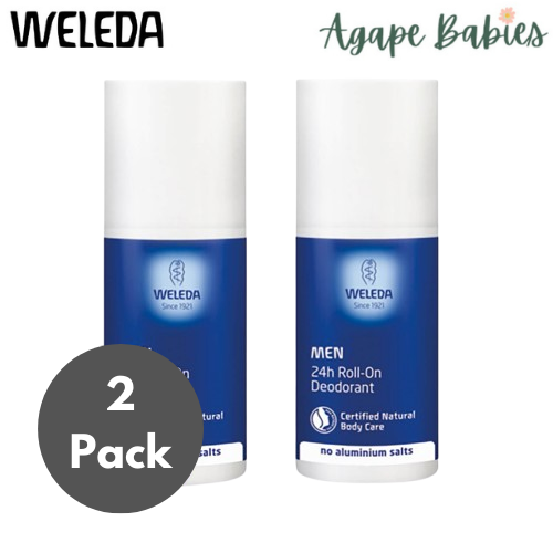 [2 Pack] Weleda Men 24hr Roll-On Deodorant, 50ml