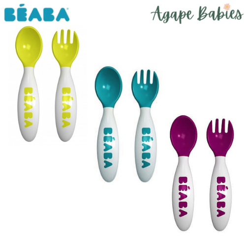 Beaba Ellipse 2nd Stage Ergonomic Cutlery Set (8m+) - 3 Colors