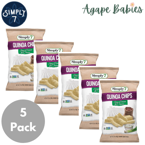 [Bundle Of 5] Simply 7 Quinoa Chips - Sour Cream & Onion  (99g x 5) Exp: 07/25