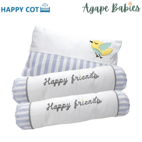 Happy Cot Happy Friends Baby Pillow & Bolster Set - Blue