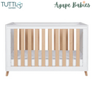 Tutti Bambini Fika Mini Cot Bed - White/Light Oak