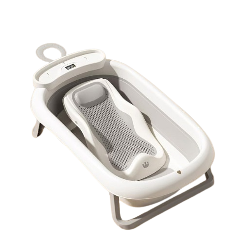 Lucky Baby Caly Collapsible Bath Tub W/Thermometer & Jelly Bath Support + Organizer Tray - 3 Colors