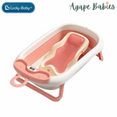 Lucky Baby Caly Collapsible Bath Tub W/Thermometer & Jelly Bath Support + Organizer Tray - 3 Colors
