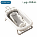 Lucky Baby Caly Collapsible Bath Tub W/Thermometer & Jelly Bath Support + Organizer Tray - 3 Colors