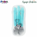 Puku Giraffe Children Stainless Steel 3pcs Spoon And Fork Set With Storage Case - 3 Colors