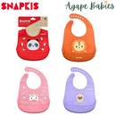 [2 Pack] Snapkis Oh-So-Soft Silicone Bib V2 - 4 Designs