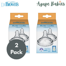 [Bundle of 2] Dr Brown's  W-N Silicone Options+ Nipple, 2-Pack