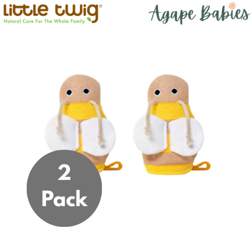 [2-Pack] Little Twig Bath Mitt - Bumble Bee