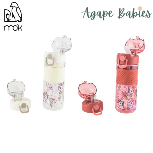 MCK TKDK Water Bottle (600ml),2 Lids, Cherry Blossom-2 Colors