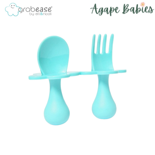 Grabease First Self Feeding Utensil Set - Teal