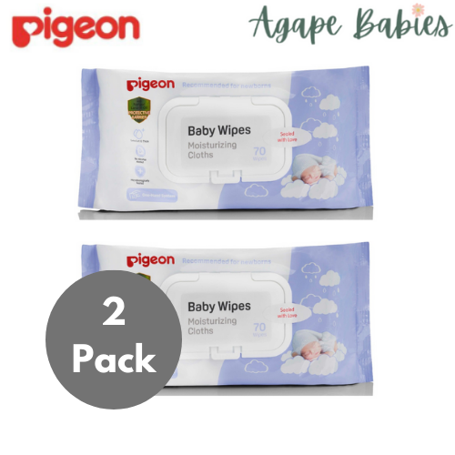 Pigeon Baby Wipes Moisturizing Cloths 70 Sheets x 2 Packs