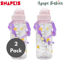 [2 Pack] Snapkis Kids Tritan Water Bottle 500ml - 4 Designs