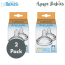 [Bundle of 2] Dr Brown's  W-N Silicone Options+ Nipple, 2-Pack