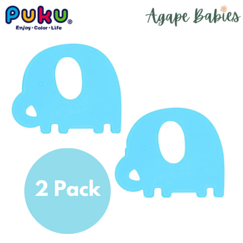 [2-Pack] Puku Baby GaGa Teether - Blue Elephant