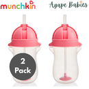 [2-Pack] Munchkin Any Angle Click Lock Weighted Straw Cup 10 Oz - 2 Colors