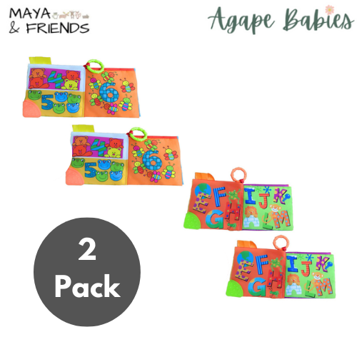 [2-Pack] Maya & Friends Soft Cloth Learning Book - 2 Color