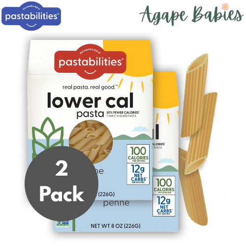 [2 Pack] Pastabilities Lower Cal Pasta Penne Shaped, 226g Exp: 04/27