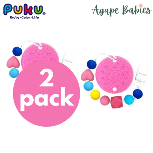 [2-Pack] PUKU Baby GaGa Teether - Strawberry Cookie