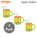 [3-Pack] Renga Rubby Tumbler With Straw 210ML - 3 Variant