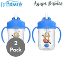 [2 Pack] Dr Brown's Baby's First Straw Cup w/ Handles, 6m+ 9oz/270ml - 5 Colors