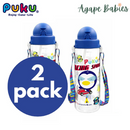 [2-Pack] Puku Friends Tritan Straw Canteen 500ml - Blue