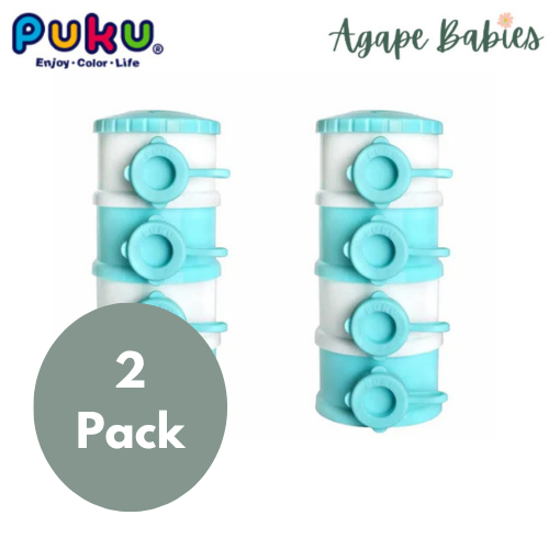 [2-Pack] Puku Milk Powder Container (4-Tiers) - Blue