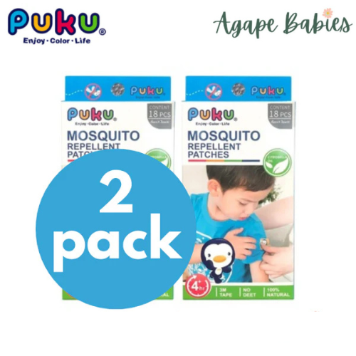 [2-Pack] Puku Mosquito Repellent Patch (18pcs/Pack)