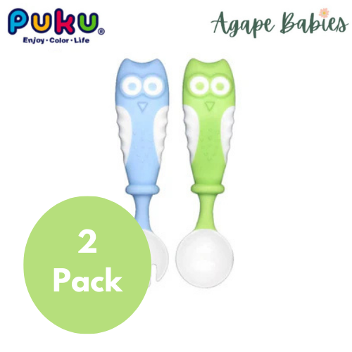 [2-Pack] PUKU Spoon and Fork Set - Blue/Green