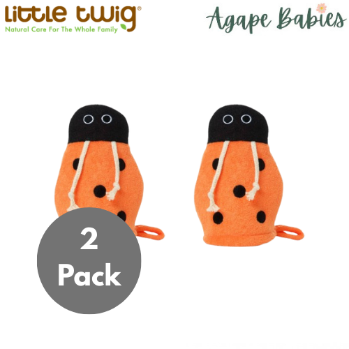 [2-Pack] Little Twig Bath Mitt - Lady Bug