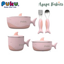 Puku Shark 5pcs Tableware Set - Pink