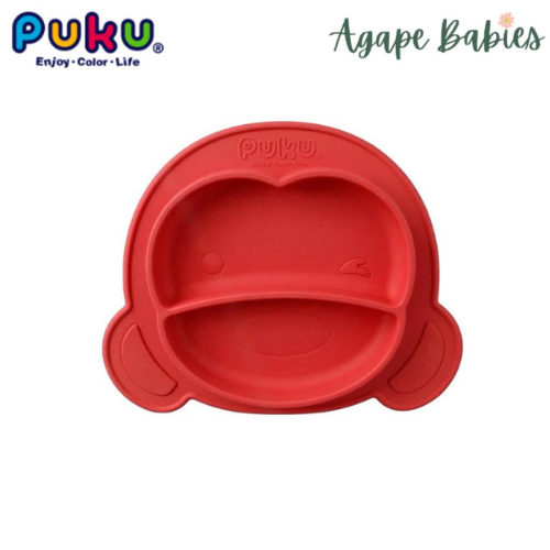 Puku Silicone Suction Plate - Red