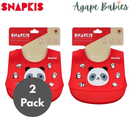 [2 Pack] Snapkis Oh-So-Soft Silicone Bib V2 - 4 Designs
