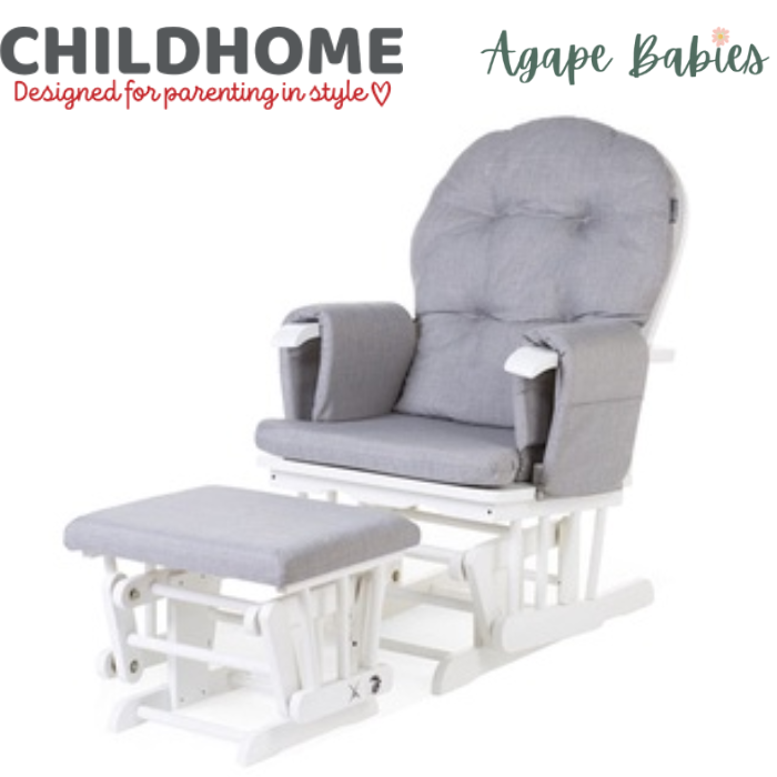 Childhome Gliding Chair Round with Footrest - Grey