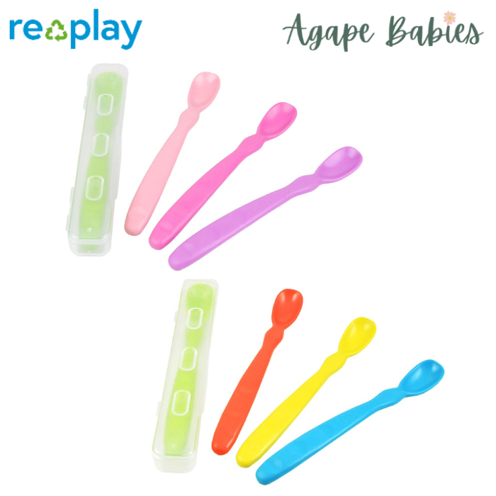 [Made in USA] Re-Play 4 Infant Spoons - 2 Colors