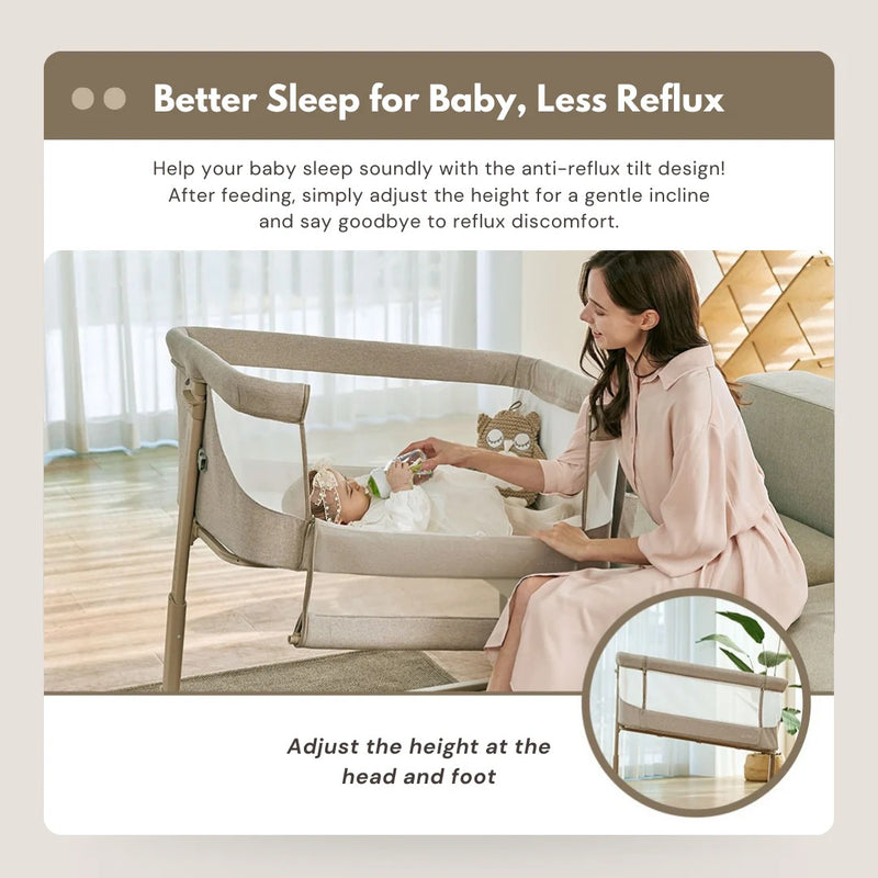 Daiichi Liu Baby Bed Side Crib - Light Pink