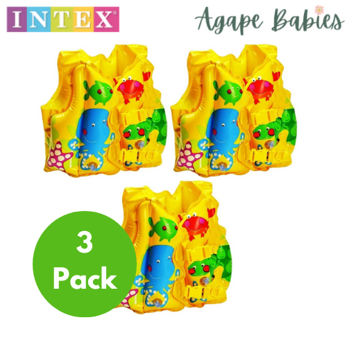 [Bundle Of 3] Intex Tropical  Buddies  Svim Vest, Ages 3-5