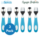[Bundle of 3 ] Dr.Brown's Soft Grip Spoon & Fork Set - 3 Color