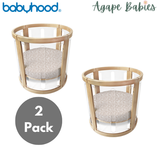 [2-Pack] Babyhood Amani Bebe - Jersey Cotton Round Fitted Sheet - 4 Design