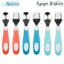 [Bundle of 3 ] Dr.Brown's Soft Grip Spoon & Fork Set - 3 Color