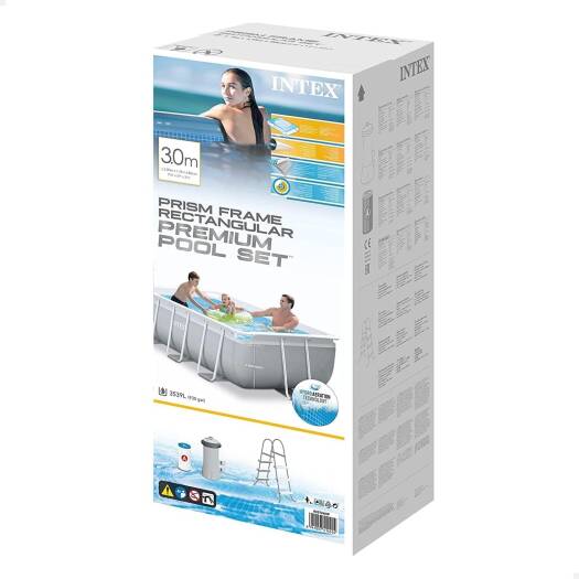 INTEX Prism Frame Rectangular Pool Set (3m x 1.75m x 80cm)